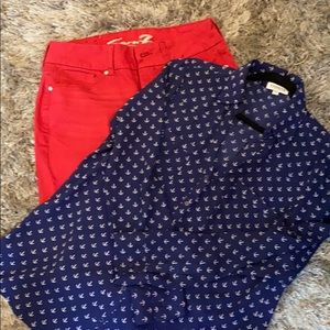 Express top (L) Silver bottom (12) outfit